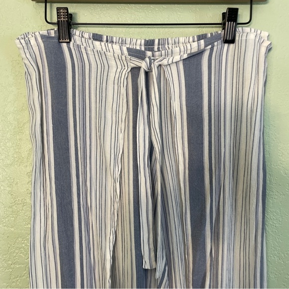 No Boundaries Palazzo Pants Open Front Size Large Blue White Beach Vacay Boho - Picture 4 of 9